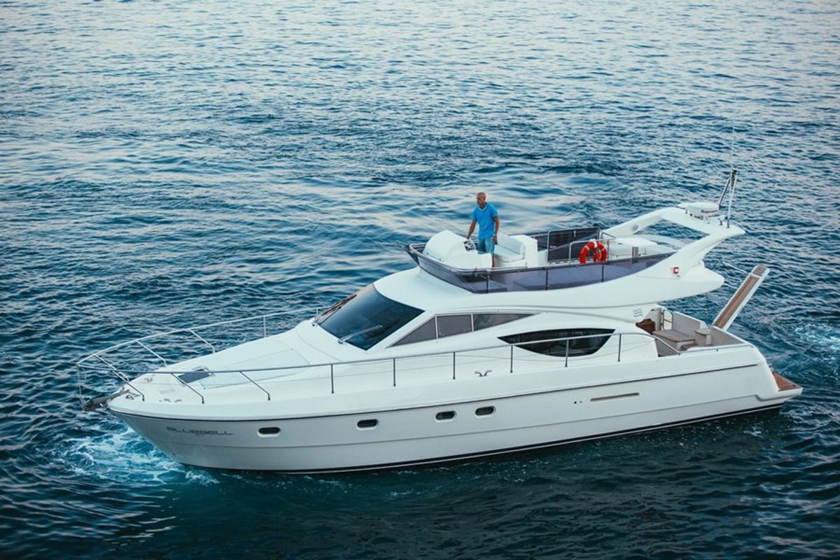 Exterior view of Bluebell, a Ferretti Yachts 460i yacht at Podstrana - Miljevac, Croatia