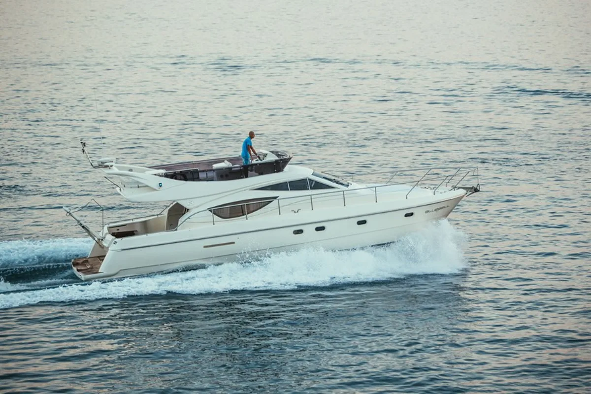 Exterior view of Bluebell, a Ferretti Yachts 460i yacht at Podstrana - Miljevac, Croatia