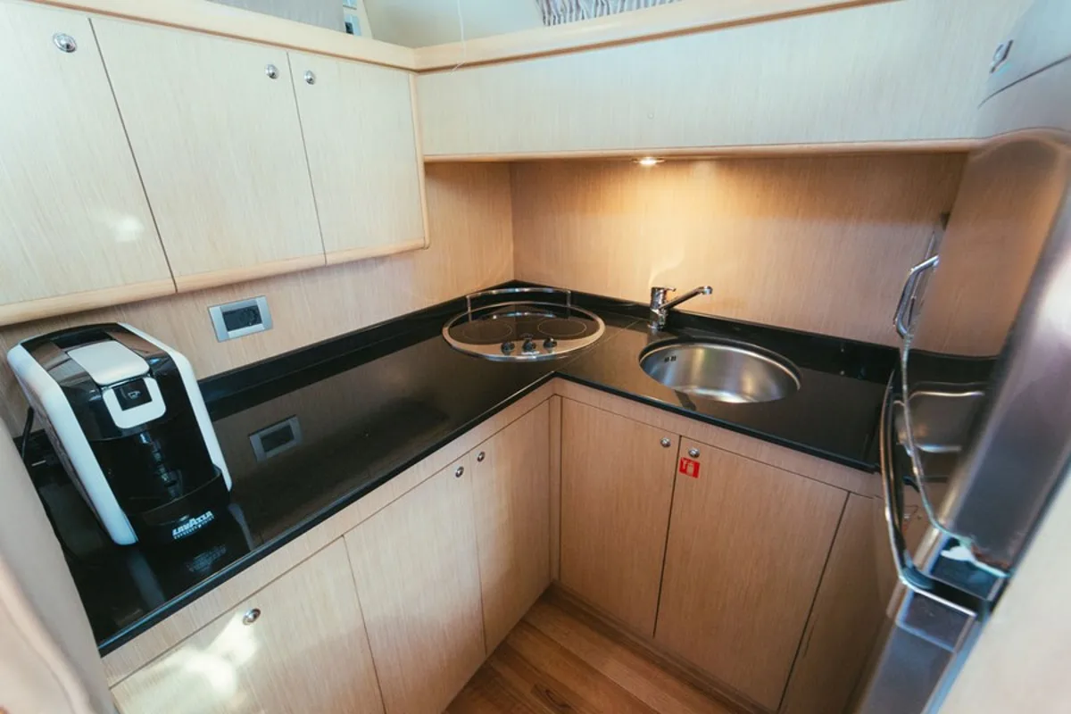 Galley of Bluebell, a Ferretti Yachts 460i yacht at Podstrana - Miljevac, Croatia