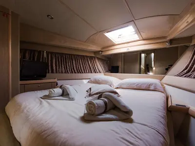 Cabin on Bluebell, a Ferretti Yachts 460i yacht at Podstrana - Miljevac, Croatia
