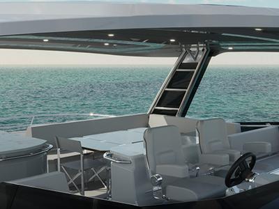 Cockpit of Lucy, a Aquila Yachts Aquila 50 Yacht catamaran at Cannigione, Italy