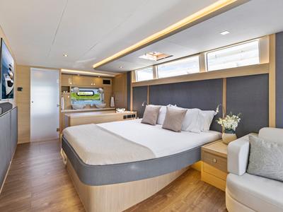Salon of Lucy, a Aquila Yachts Aquila 50 Yacht catamaran at Cannigione, Italy