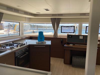 Galley of Orsa Maggiore, a Lagoon 52F catamaran at Olbia, Italy
