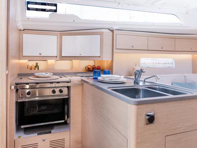Galley of Sunsail 37.3 Premium, a Dufour 37 sailboat at Municipal Unit of Lefkada, Greece