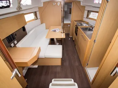 Salon of Gala, a Bavaria C42 sailboat at Split, Croatia