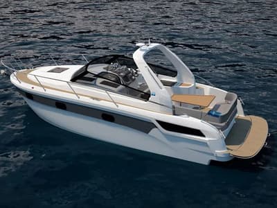 Bazinga, a Bavaria Sport 300 motorboat at Punat, Croatia