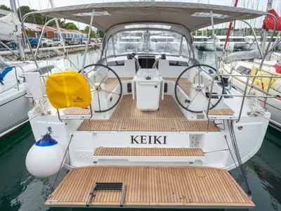 Deck of Keiki, a Beneteau Oceanis 40.1 sailboat at Općina Medulin, Croatia