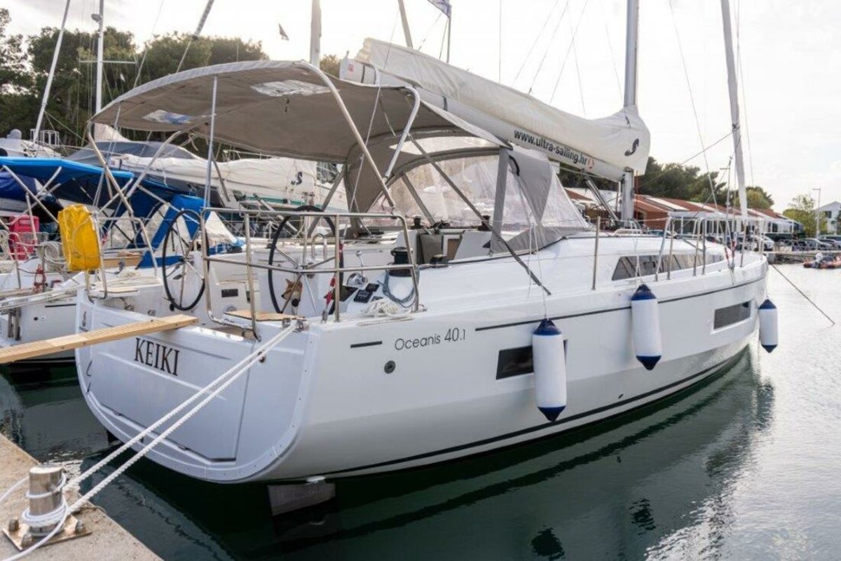 Exterior view of Keiki, a Beneteau Oceanis 40.1 sailboat at Općina Medulin, Croatia
