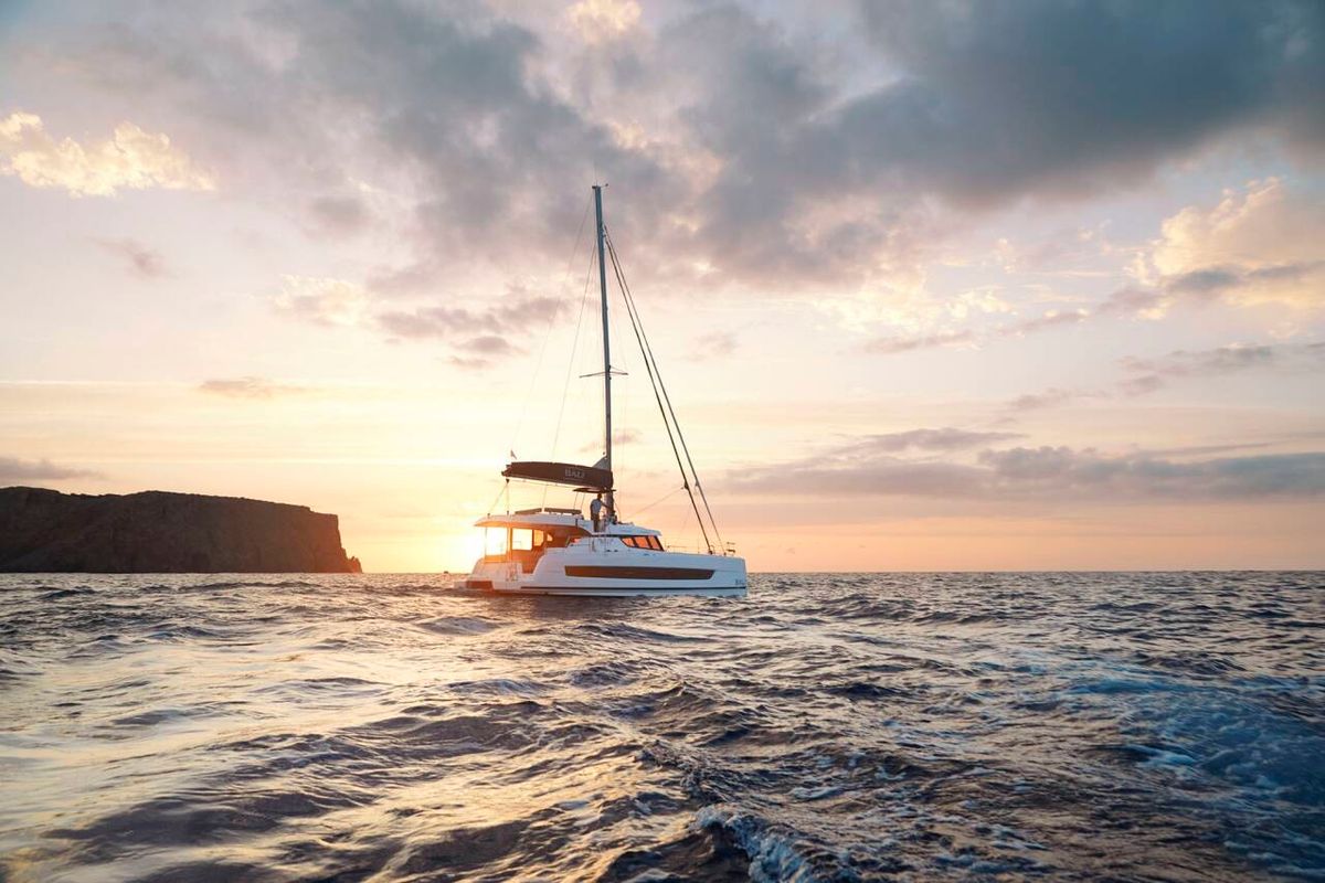 Exterior view of NN2, a Bali Catspace catamaran at Preveza, Greece