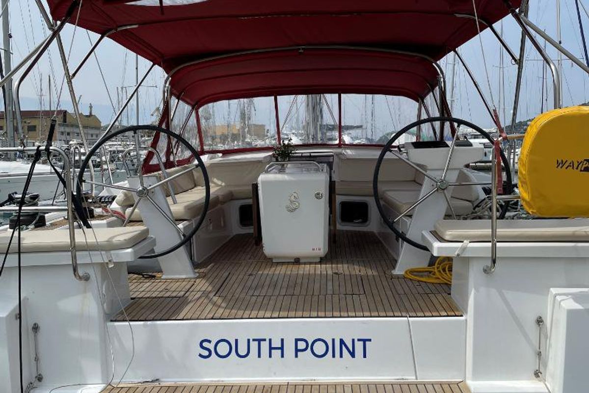 Cockpit of South Point, a Beneteau Oceanis 51.1 sailboat at Split, Croatia