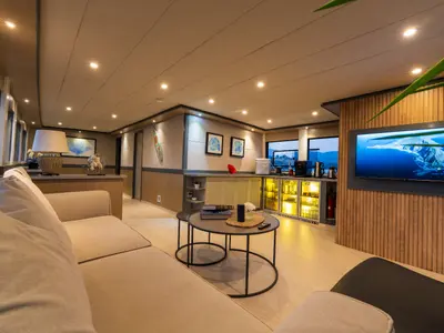 Salon of Albatros Explorer, a Custom Made Albatros Explorer yacht at Fethiye, Turkey