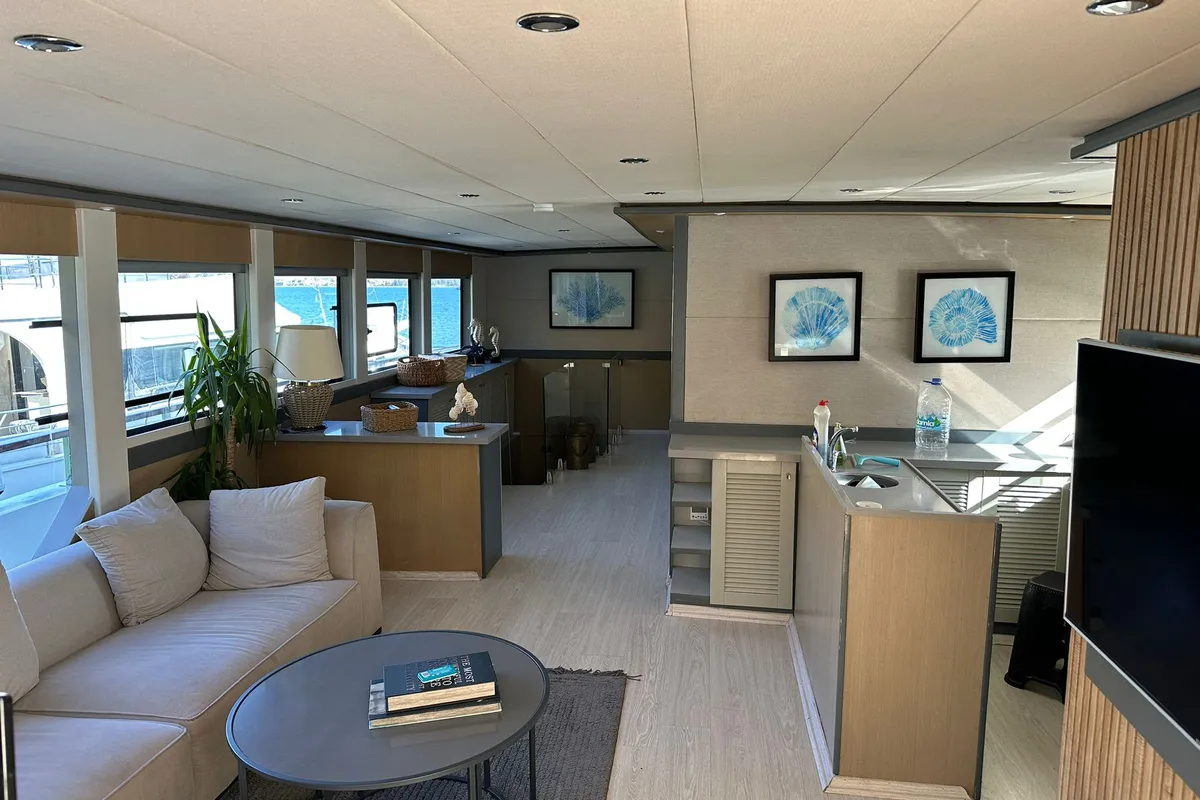 Salon of Albatros Explorer, a Custom Made Albatros Explorer yacht at Fethiye, Turkey