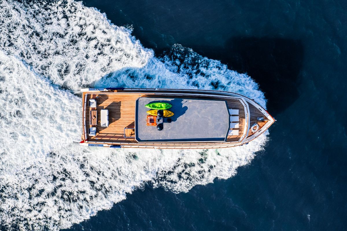 Exterior view of Albatros Explorer, a Custom Made Albatros Explorer yacht at Fethiye, Turkey