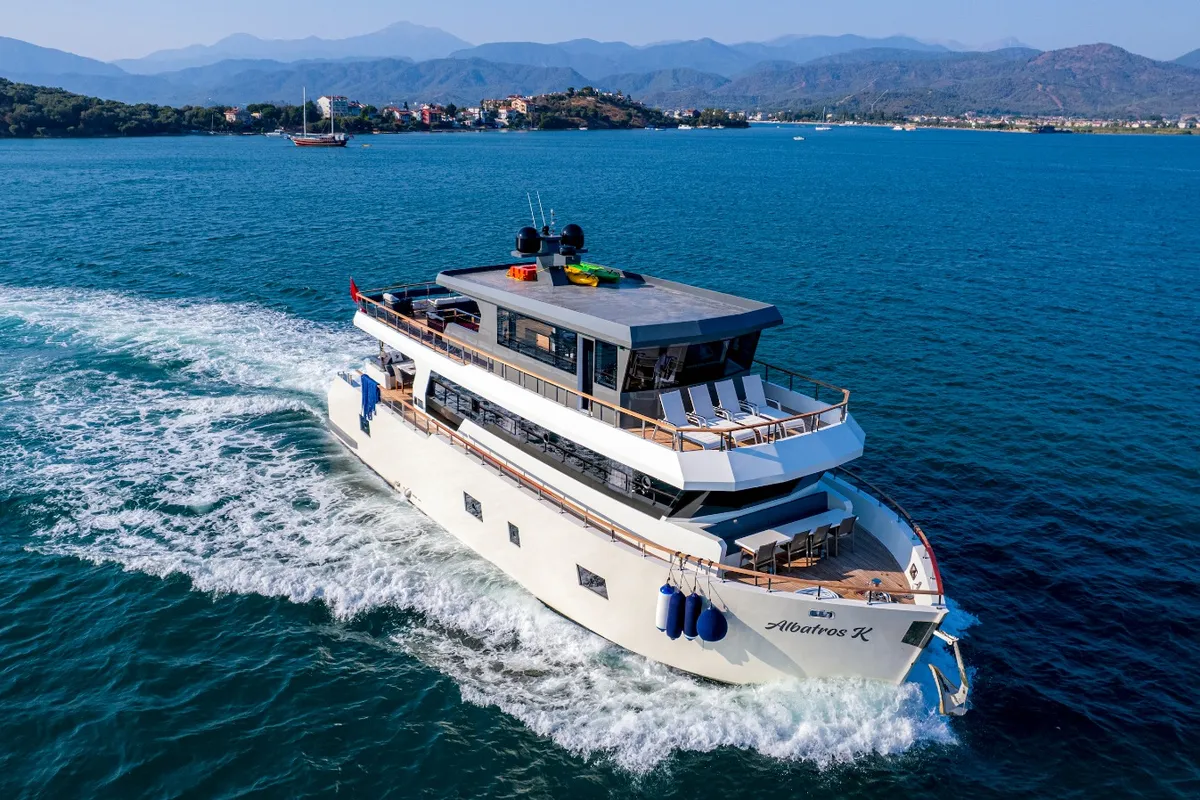 Exterior view of Albatros Explorer, a Custom Made Albatros Explorer yacht at Fethiye, Turkey