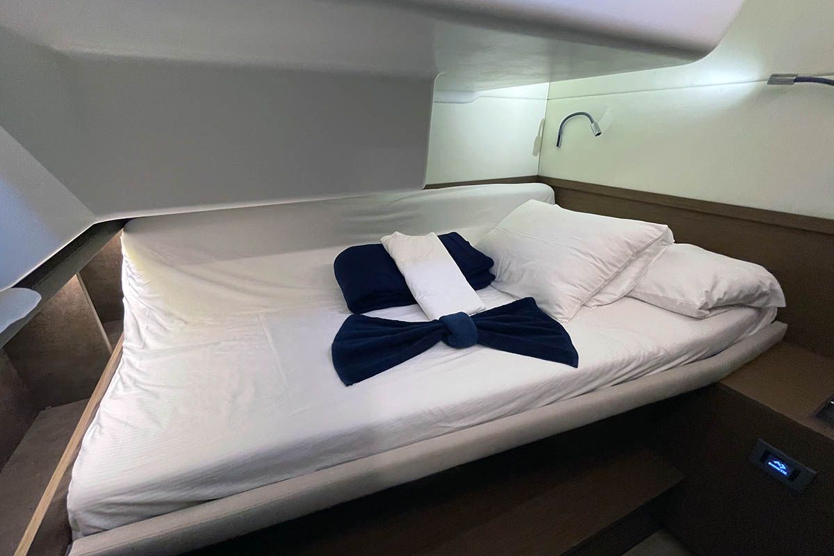 Cabin on Ragnarök, a Lagoon 50 catamaran at Seget Donji, Croatia