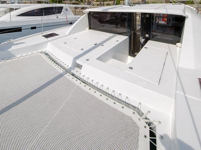 Deck of Sunsail 404 Classic, a Leopard 40 catamaran at Dubrovnik, Croatia
