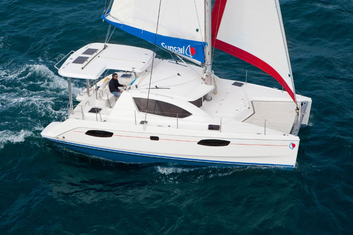 Exterior view of Sunsail 404 Classic, a Leopard 40 catamaran at Dubrovnik, Croatia