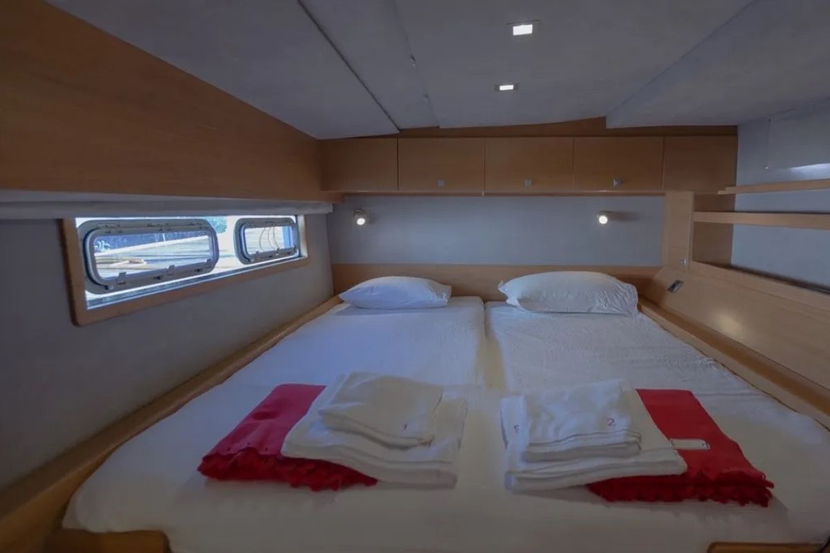 Cabin on Seabar, a Catana 50 catamaran at Lisbon, Portugal