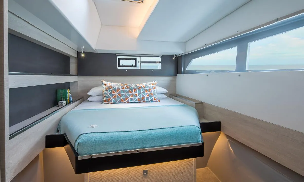 Cabin on Moorings 5000 Exclusive Plus, a Leopard 50 catamaran at Općina Marina, Croatia