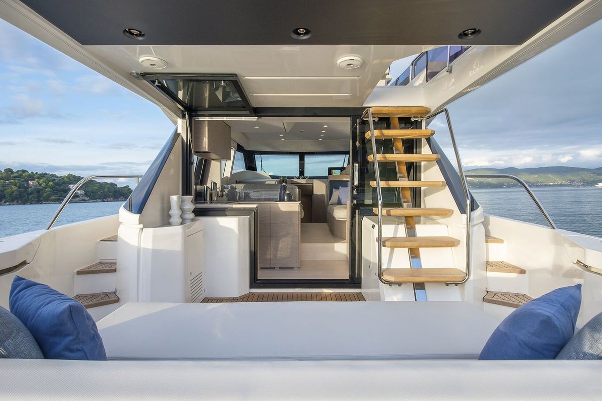 Deck of DDM29, a Ferretti Yachts 500 yacht at Općina Sukošan, Croatia