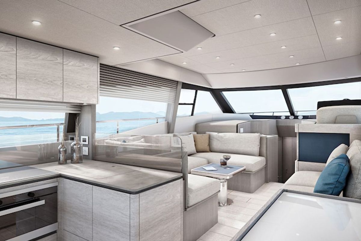 Salon of DDM29, a Ferretti Yachts 500 yacht at Općina Sukošan, Croatia