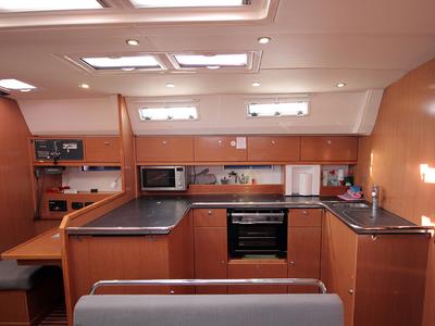 Galley of Leonis, a Bavaria Cruiser 50 sailboat at Llucmajor, Spain
