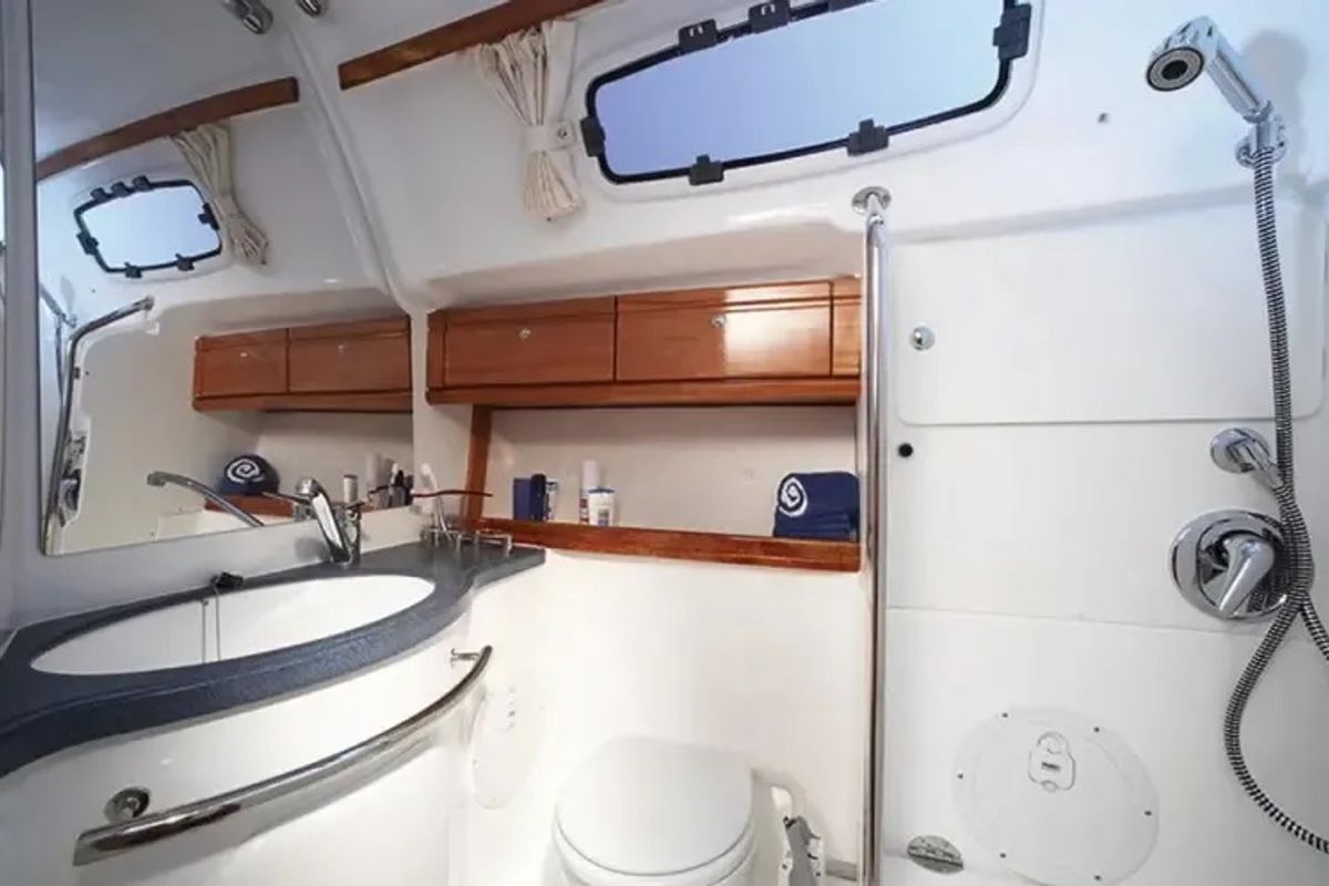 Head on Ocean Caresser, a Bavaria 46 Cruiser sailboat at Msida, Malta