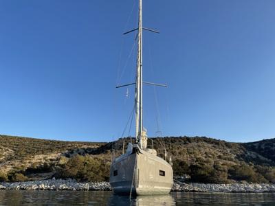 Exterior view of Ferrari, a Beneteau Oceanis 40.1 sailboat at Lavreotiki Municipal Unit, Greece