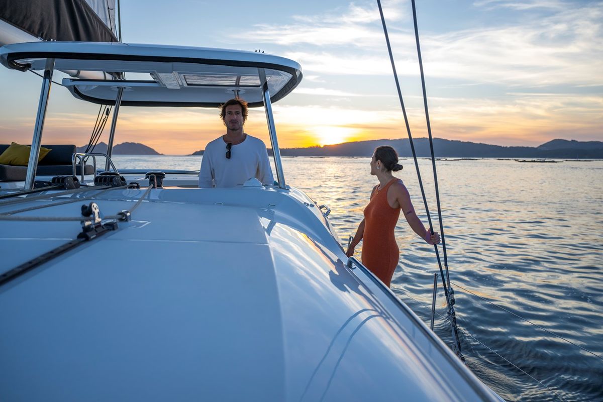 Deck of Epic Life, a Lagoon 43 catamaran at Road Town, British Virgin Islands