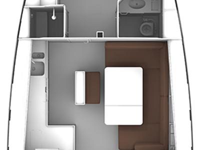 Floor plan of NN, a Bavaria Cruiser 46 sailboat at Procida, Italy