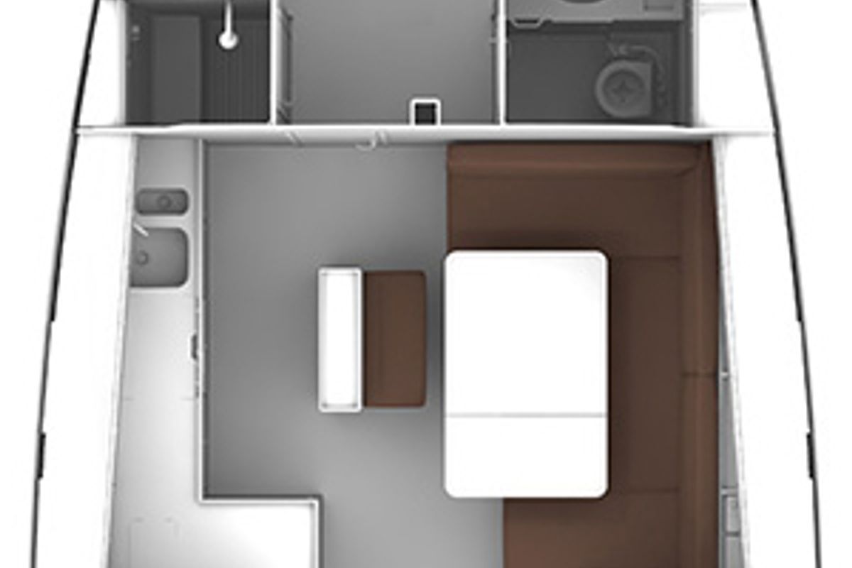Floor plan of NN, a Bavaria Cruiser 46 sailboat at Procida, Italy