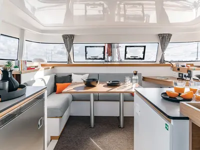 Salon of Minoas, a Excess 11 catamaran at Tourlos, Greece