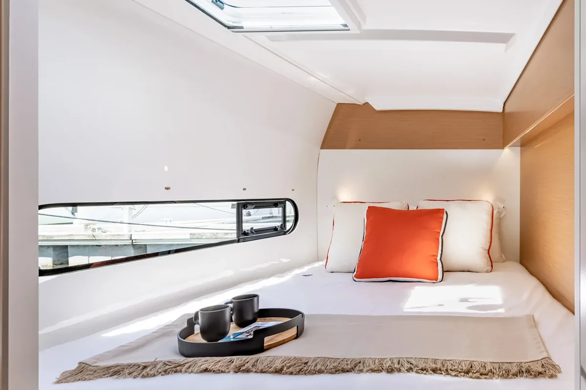 Cabin on Minoas, a Excess 11 catamaran at Tourlos, Greece