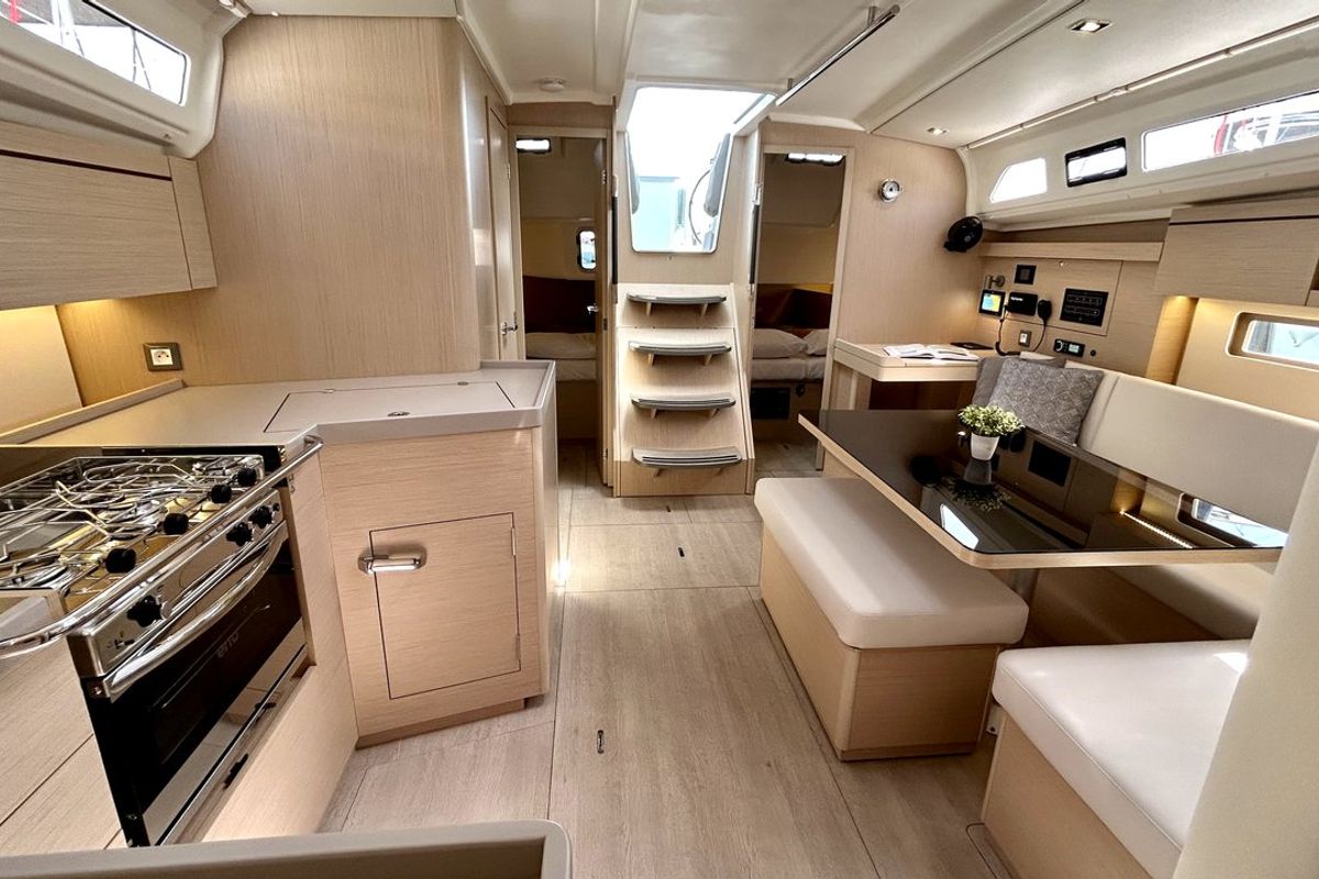 Galley of Valkyrie, a Beneteau Oceanis 40.1 sailboat at Kontokali, Greece