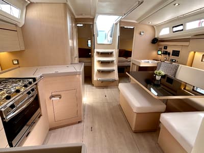 Galley of Valkyrie, a Beneteau Oceanis 40.1 sailboat at Kontokali, Greece