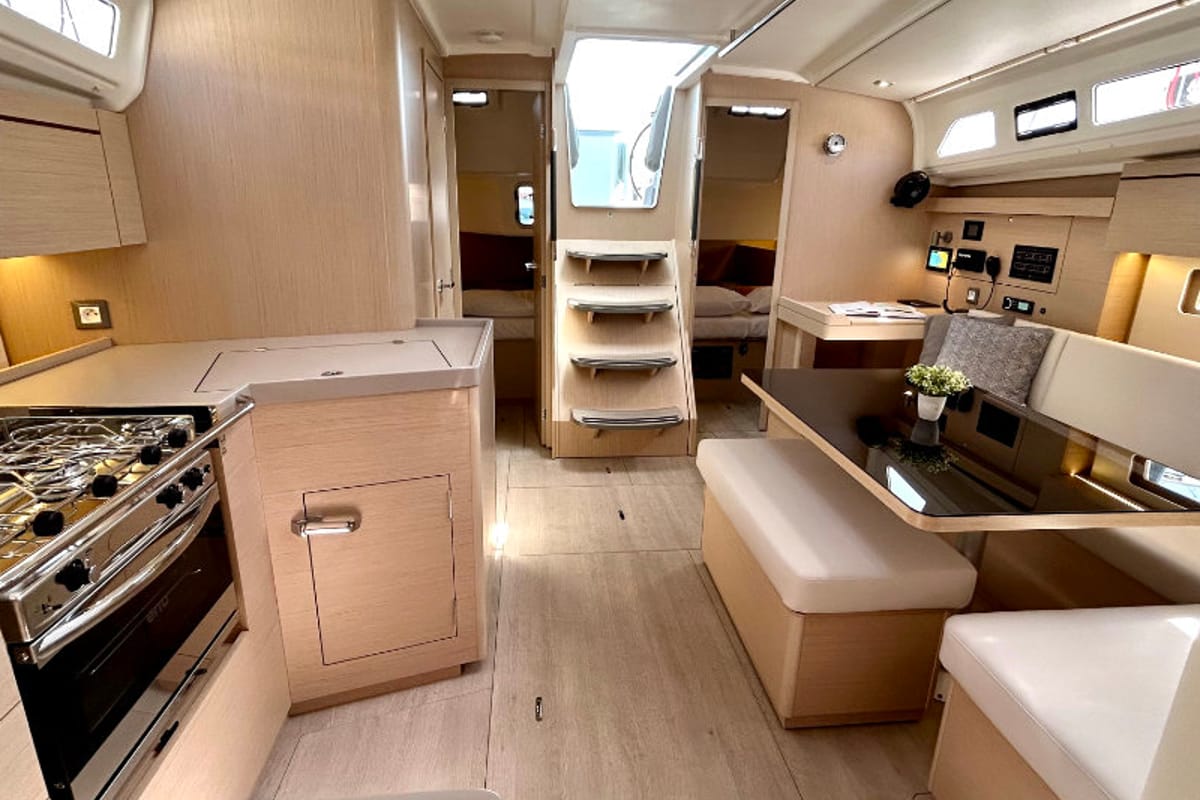 Galley of Valkyrie, a Beneteau Oceanis 40.1 sailboat at Kontokali, Greece