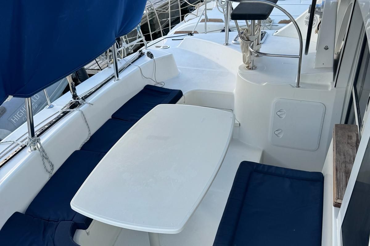 Deck of Oscar II, a Lagoon 380 catamaran at Alameda, United States