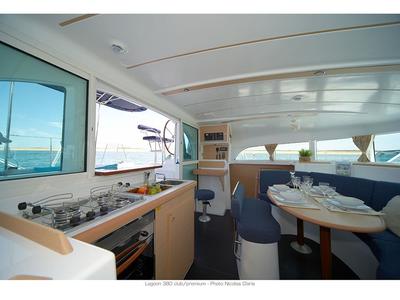 Salon of Oscar II, a Lagoon 380 catamaran at Alameda, United States