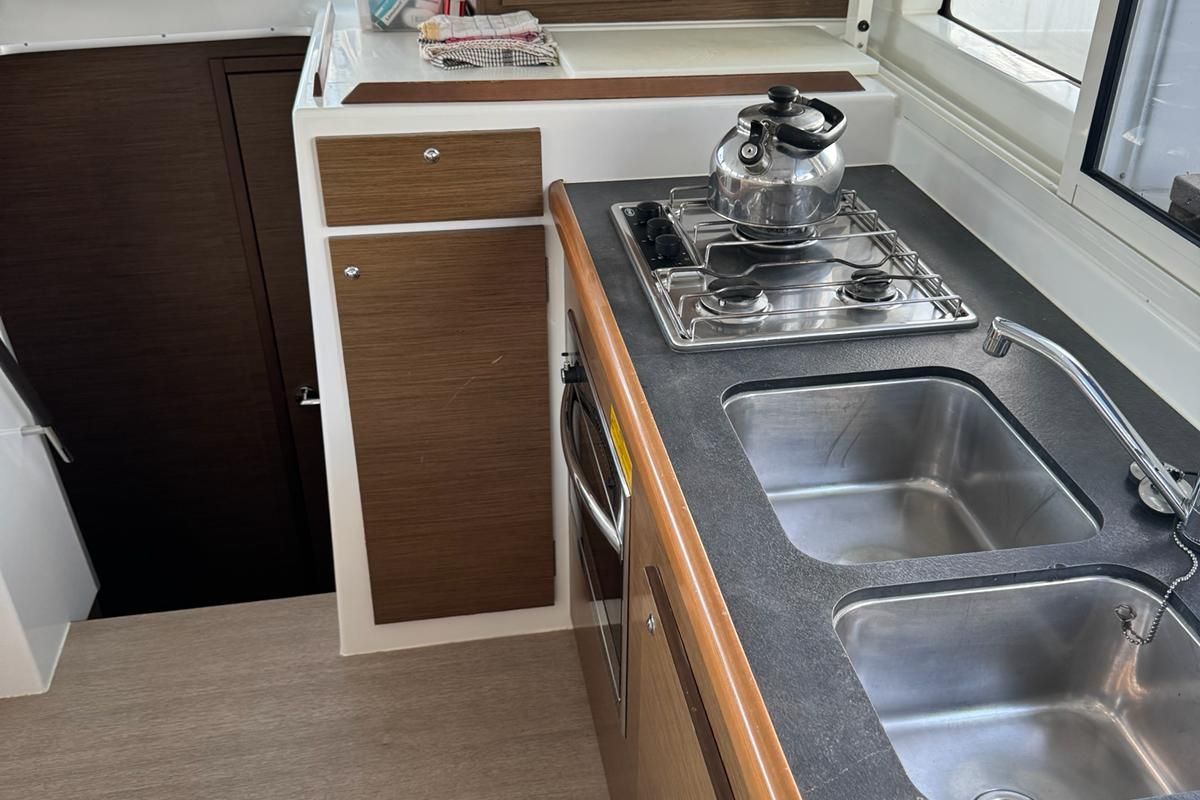 Galley of Oscar II, a Lagoon 380 catamaran at Alameda, United States