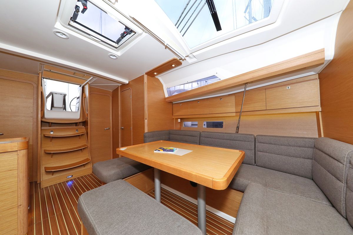 Salon of Phonix II, a Dufour 412 GL sailboat at Grad Biograd na Moru, Croatia