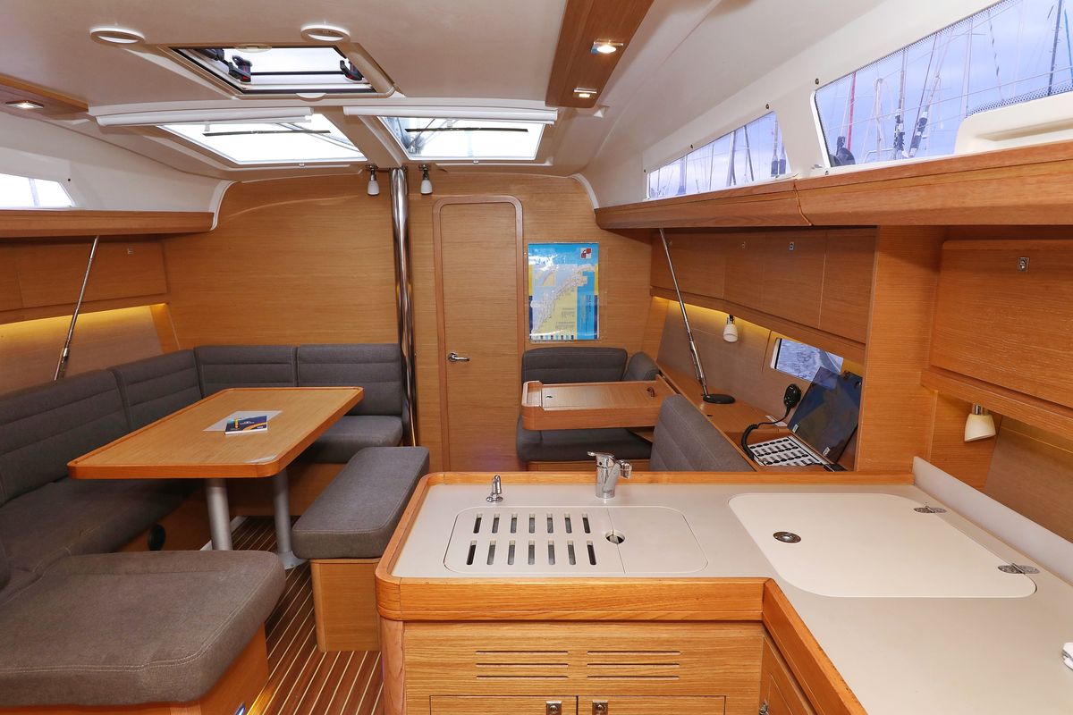 Galley of Phonix II, a Dufour 412 GL sailboat at Grad Biograd na Moru, Croatia