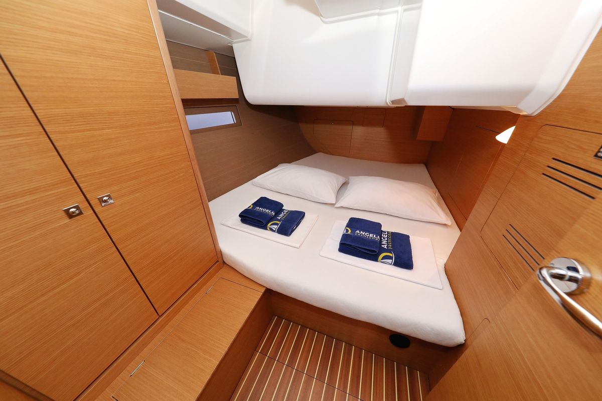 Cabin on Phonix II, a Dufour 412 GL sailboat at Grad Biograd na Moru, Croatia