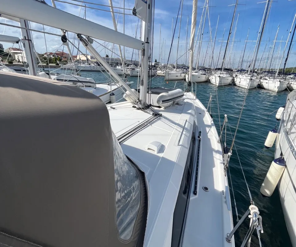 Exterior view of BUGA, a Beneteau Oceanis 41.1 sailboat at Općina Sukošan, Croatia