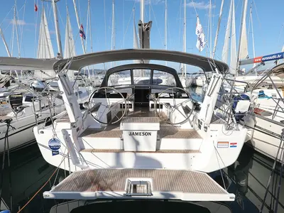Cockpit of Jameson, a Hanse Yachts Hanse 460 sailboat at Grad Biograd na Moru, Croatia