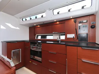 Galley of Jameson, a Hanse Yachts Hanse 460 sailboat at Grad Biograd na Moru, Croatia