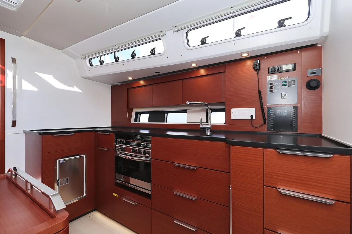 Galley of Jameson, a Hanse Yachts Hanse 460 sailboat at Grad Biograd na Moru, Croatia