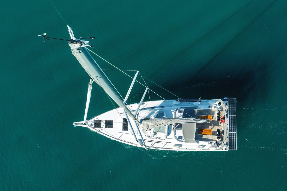 Exterior view of Jameson, a Hanse Yachts Hanse 460 sailboat at Grad Biograd na Moru, Croatia