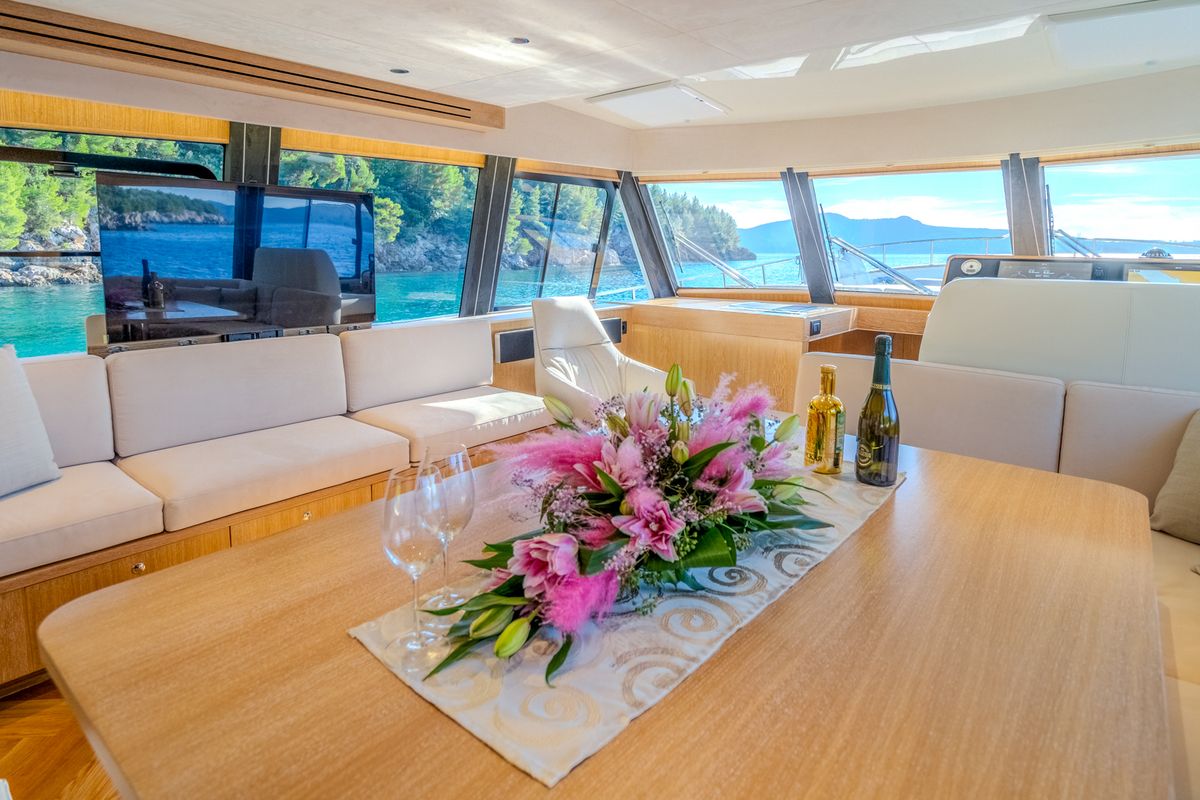Salon of Cloud 9, a Gulet Motoryacht yacht at Dubrovnik, Croatia