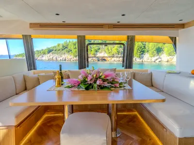 Salon of Cloud 9, a Gulet Motoryacht yacht at Dubrovnik, Croatia