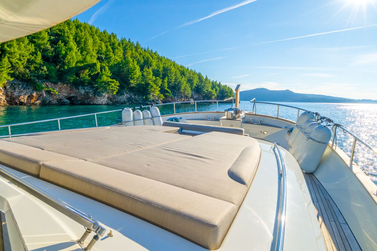Deck of Cloud 9, a Gulet Motoryacht yacht at Dubrovnik, Croatia